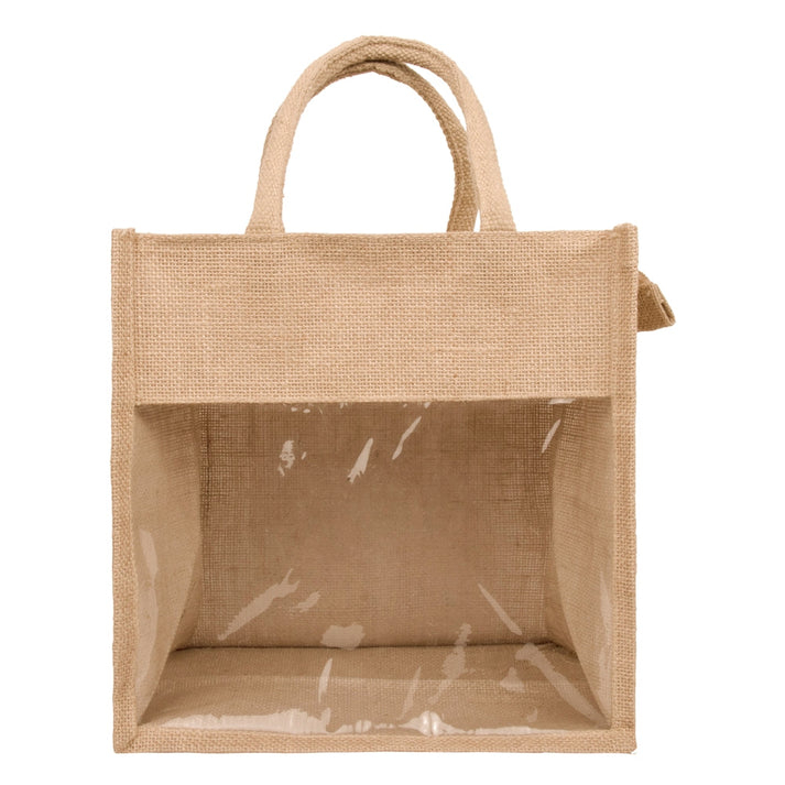 Window 11X11X8 Inch Jute Hamper Bag – With Zip - Image 2