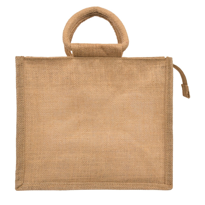 Window 12X10X5 Inch Jute Hamper Bag – With Zip - Image 3