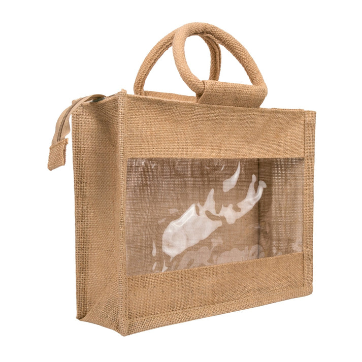 Window 12X10X5 Inch Jute Hamper Bag – With Zip - Image 6
