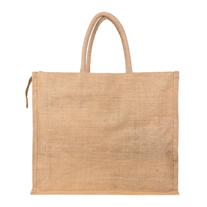 Natural Jute Bag 18X16X5 inch – With Zip - Image 2