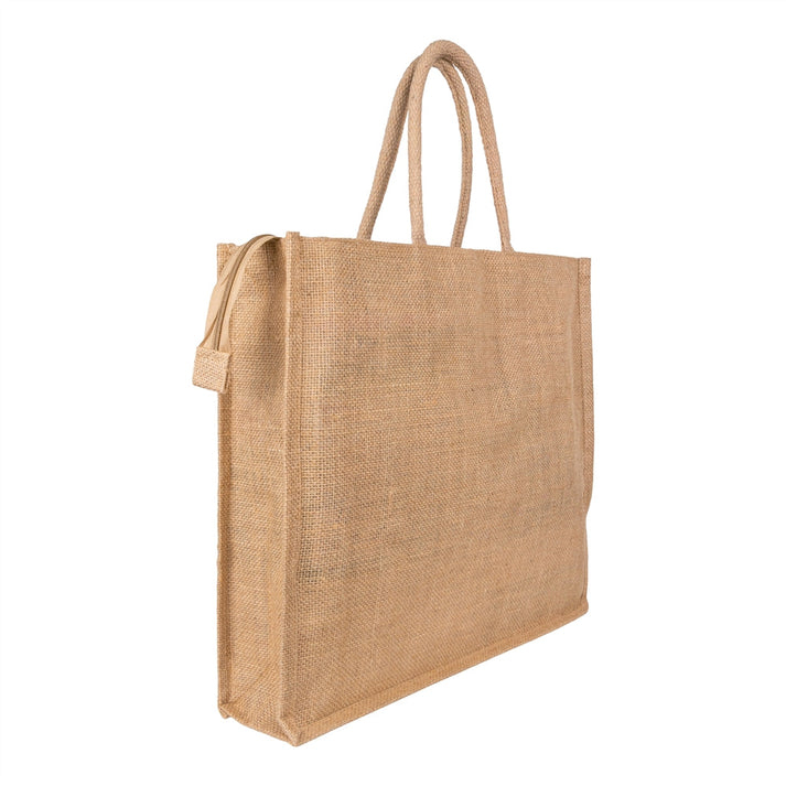 Natural Jute Bag 18X16X5 inch – With Zip - Image 3